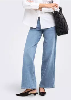 Only Onlvally Reg Wide DNM Weite Jeans, Washed (15310949) light blue denim