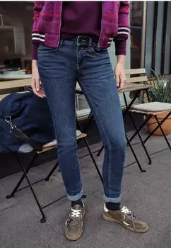 Street One Studio Casual Slim Jeans dark indigo blue washed (Damen) (F37970717368)