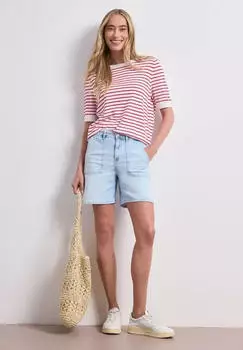 Street One Straight Leg Shorts im Casual Fit Jeans bleached blue (Damen) (A38030617692)