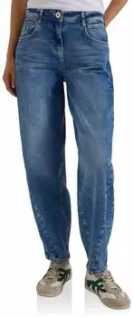 CECIL Scarlett High Waist Barrel Leg im Loose Fit Jeans light blue used wash (Damen) (B38092510349)