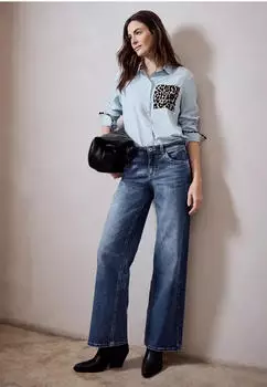 Street One Studio Wide Leg Jeans medium blue/soft washed (Damen) (F38021517646)