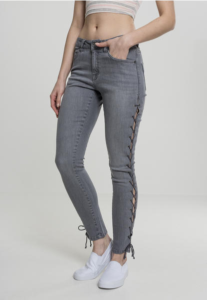 Urban Classics Ladies Denim Lace Up Skinny Pants (TB2003-00111-0007) grey