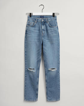 GANT High Waisted Cropped Jeans Mit Geradem Bein (4100142-973) mid blue vintage