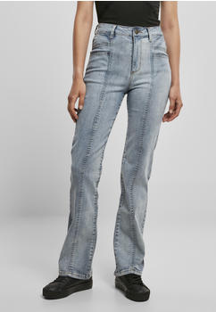 Urban Classics Ladies High Waist Straight Slit Denim Pants (TB4736-03521-0009) tintedlightbluewashed