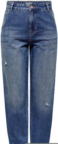 Only Troy Carrot Fit High Waist Jeans (15249484) dark medium blue denim
