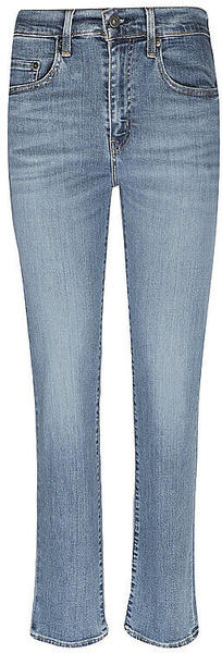 Levi's 724 High Rise Straight Jeans medium indigo worn in