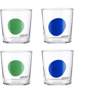 BENETTON BE-0261 Wasserglas Blau, Grün, Transparent 4 Stück(e) 330 ml