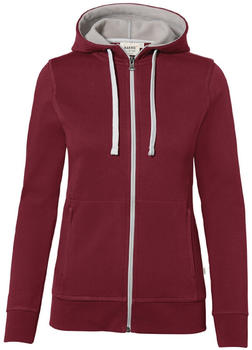 Hakro No. 255 Kapuzenjacke Bonded weinrot silber