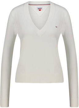 Tommy Hilfiger Essential Vneck Sweater (DW0DW16535) ancient white