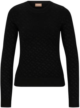 Hugo Boss Gestrickter Pullover mit Jacquard-Muster und Logo-Detail Style Furkina (50493923) schwarz