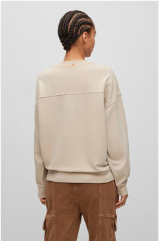 Hugo Boss Relaxed-Fit Sweatshirt aus Stretch-Baumwolle mit Städtenamen-Artwork Style C_Elaslogan_town (50502176) beige