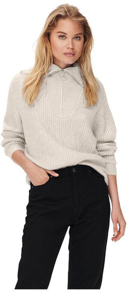 Only Baker Half Zip Sweater (15247008) cloud dancer/detail melange