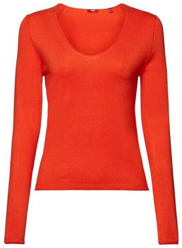 Esprit Pullover mit abgerundetem V-Ausschnitt (083EE1I302) bright orange