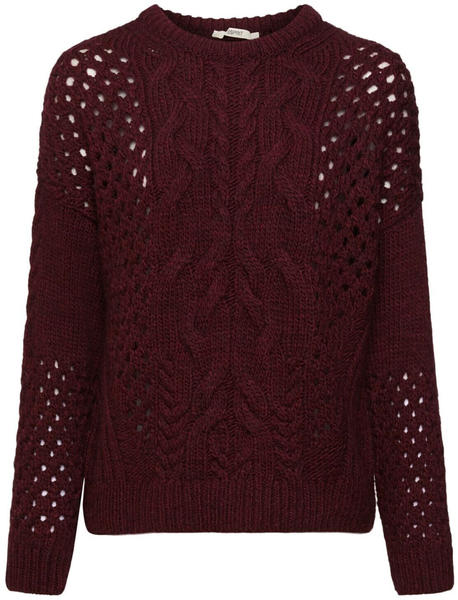 Esprit Pullover mit Zopf-Muster (112EE1I307) bordeaux red