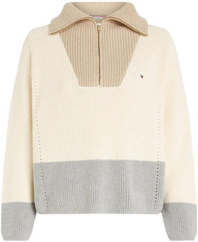 Tommy Hilfiger Relaxed Fit Pullover mit Perlfangmuster (WW0WW42420) calico/harvest wheat/grey heather