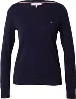 Tommy Hilfiger Strickpullover "CO JERSEY STITCH V-NECK SWEATER" mit Tommy...