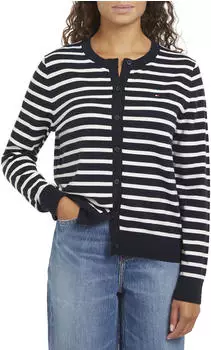 Tommy Hilfiger Jersey Crew Neck Cardigan (WW0WW42370) desert sky/ivory petal