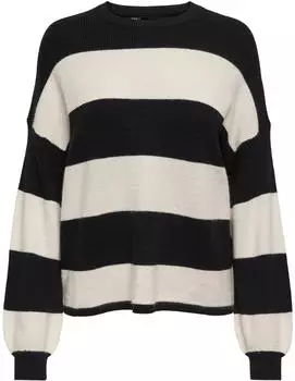 Only Atia Round Neck Sweater (15220044) black/whitecap gray melange