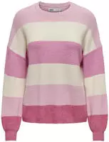 ONLY Strickpullover "ONLATIA L/S STRIPE PULLOVER KNT NOOS" Viskosemischung, regular