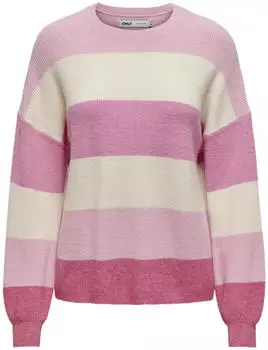 Only Atia Round Neck Sweater (15220044) pink lady