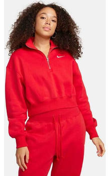 Nike Sportswear Phoenix Fleece Kurz-Sweatshirt mit Halbrei&szlig;verschluss f&uuml;r Damen (DQ5767) university red/sail