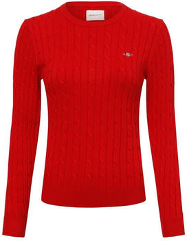 GANT Zopfstrick Rundhalspullover aus Stretch-Baumwolle (4800100) ruby red