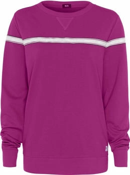 H.I.S Jeans Damen Sweatshirt lila wei&szlig;