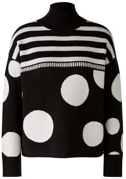 Ouí Pullover Viskosemischung black offwhite