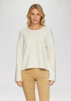 S.Oliver Strickpullover Bouclé Optik weiß