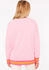 Zwillingsherz Sweatshirt Dana 'Good Mood'-Schriftzug und neonrosa Bündchen