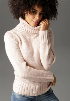 Aniston Rollkragenpullover altrosa Grobstrick 86535648-36