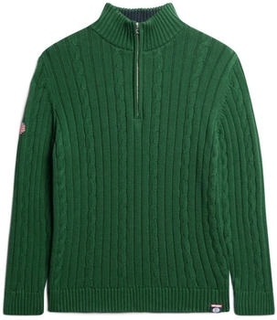 Superdry Rugby-Strickpullover halblangem Reißverschluss waldgrün