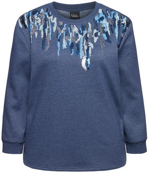 Ulla Popken Sweatshirt hellblau dunkelblau silber