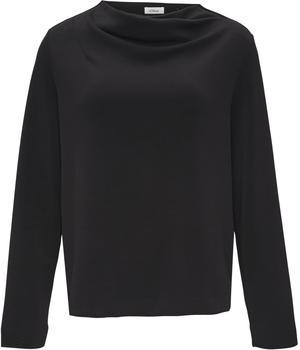 S.Oliver Langarmshirt Wasserfall-Kragen schwarz 2158522 9999