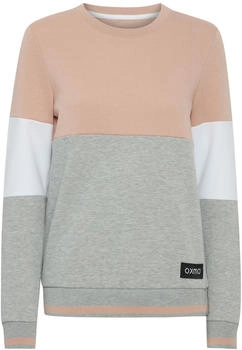 Oxmo Sweatshirt 'Omaya' graumeliert rosa wei&szlig;