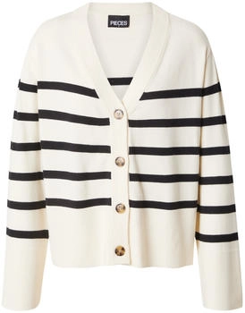 Pieces Strickjacke 'PCSIA' schwarz offwhite 23463329