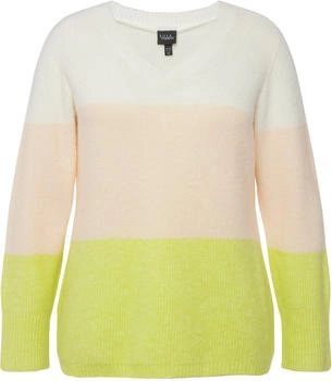 Ulla Popken Pullover Blockstreifen V-Ausschnitt