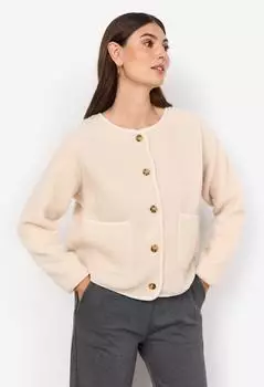 Soyaconcept Strickjacke 'SC-Onyx 2' Blasebalgtaschen cream