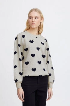 ICHI IHBRIELLE LS2 Strickpullover oatmeal total eclipse 203205