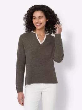 Heine Pullover braun weiß