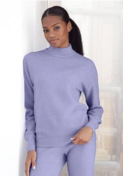 Lascana Strickpullover Stehkragen und Rippbündchen lila