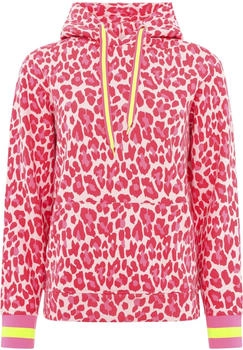 Zwillingsherz Hoodie Leo Allover Neon Kante im Animal-Design pink