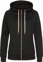 LASCANA Kapuzensweatjacke Sweatshirtjacke mit Details in Ros&eacute;gold, Loungewear