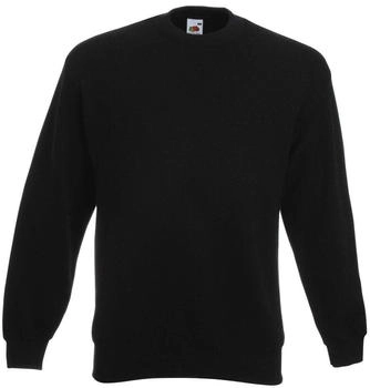 Fruit of the Loom Sweatshirt angesetzten Ärmeln schwarz