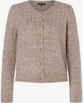 More & More Strickjacke Rippblende warm taupe 0227