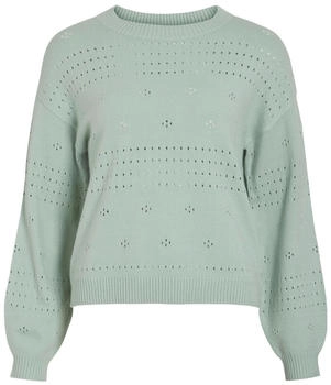 Vila Strickpullover Pointelle Muster Ballonärmel