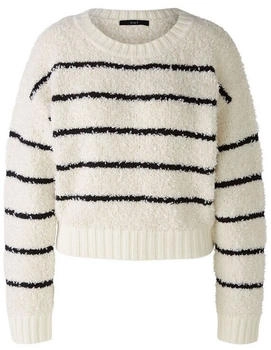Ouí Pullover white black Streifendesign Paper Touch