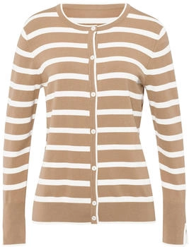 Heine Strickjacke ecru braun weiß