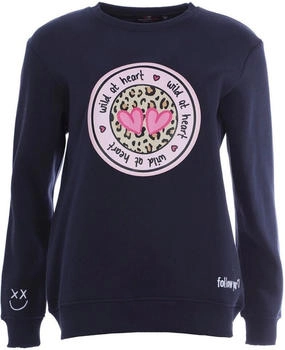 Zwillingsherz Sweatshirt 'Wild at Heart' gestickter Druck