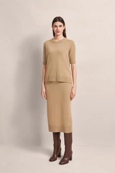 Bugatti Rundhalspullover kurzem Arm beige
